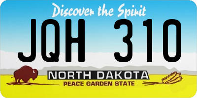 ND license plate JQH310