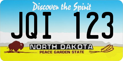 ND license plate JQI123
