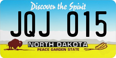 ND license plate JQJ015