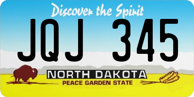 ND license plate JQJ345