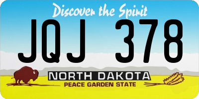 ND license plate JQJ378