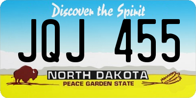 ND license plate JQJ455