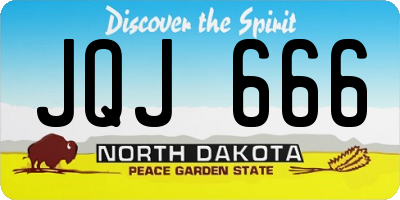 ND license plate JQJ666