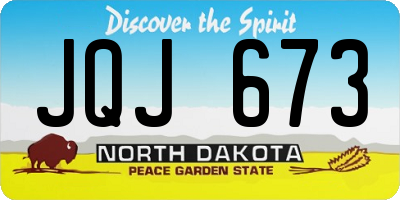 ND license plate JQJ673