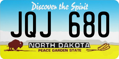 ND license plate JQJ680