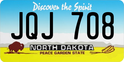 ND license plate JQJ708