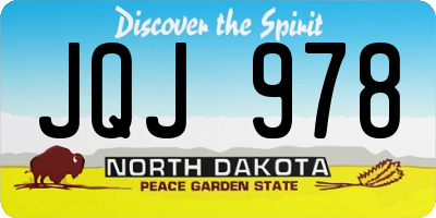 ND license plate JQJ978