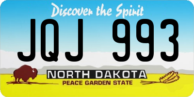 ND license plate JQJ993
