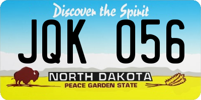 ND license plate JQK056