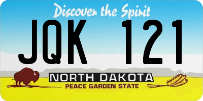 ND license plate JQK121