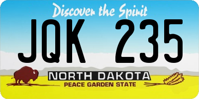 ND license plate JQK235