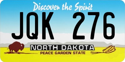 ND license plate JQK276