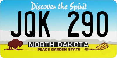 ND license plate JQK290