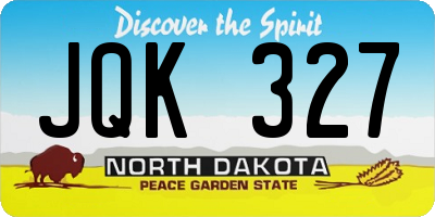 ND license plate JQK327