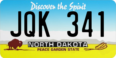 ND license plate JQK341