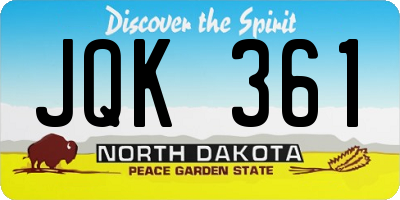 ND license plate JQK361