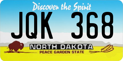 ND license plate JQK368