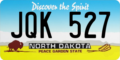 ND license plate JQK527