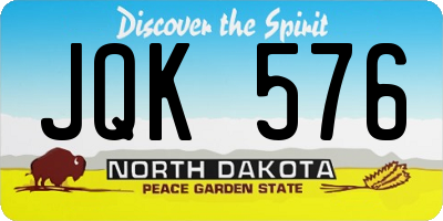 ND license plate JQK576