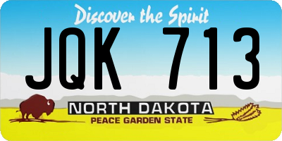 ND license plate JQK713