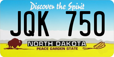 ND license plate JQK750