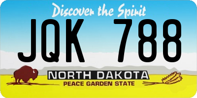 ND license plate JQK788