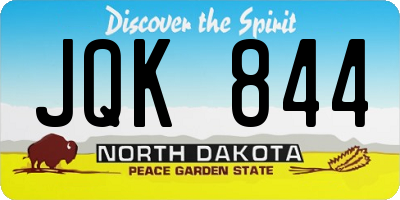 ND license plate JQK844