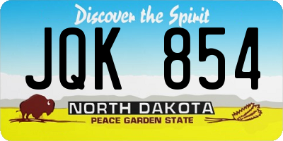 ND license plate JQK854
