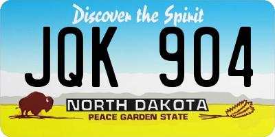 ND license plate JQK904