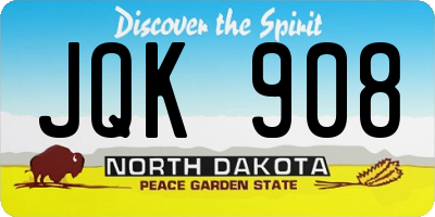 ND license plate JQK908
