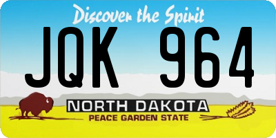 ND license plate JQK964