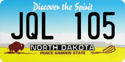 ND license plate JQL105