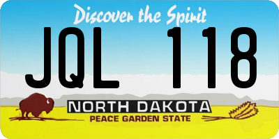 ND license plate JQL118