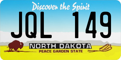 ND license plate JQL149