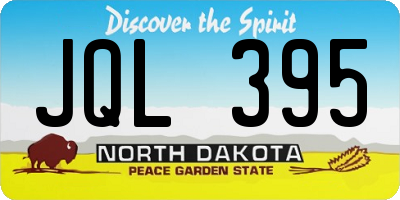 ND license plate JQL395