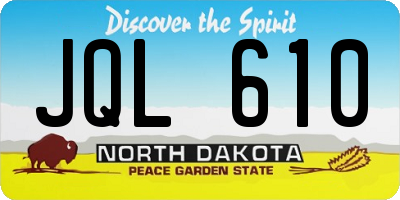 ND license plate JQL610