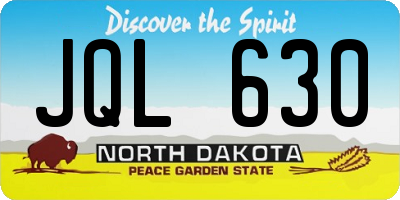 ND license plate JQL630