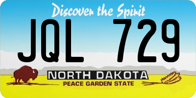 ND license plate JQL729