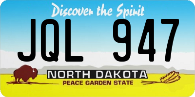 ND license plate JQL947