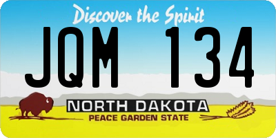 ND license plate JQM134