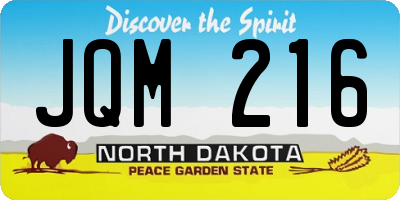 ND license plate JQM216