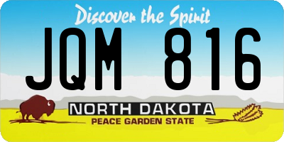 ND license plate JQM816