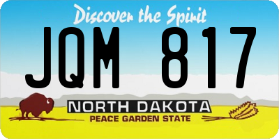 ND license plate JQM817