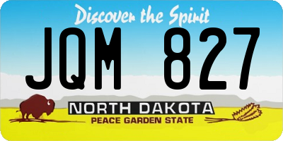 ND license plate JQM827