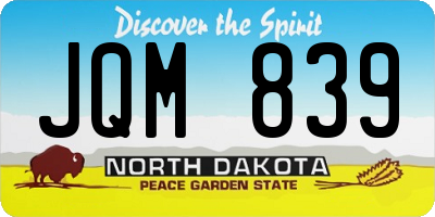 ND license plate JQM839