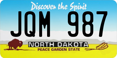 ND license plate JQM987
