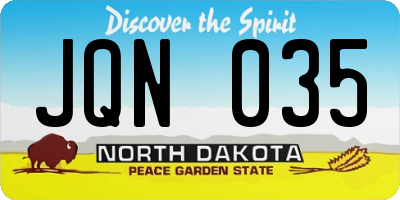 ND license plate JQN035