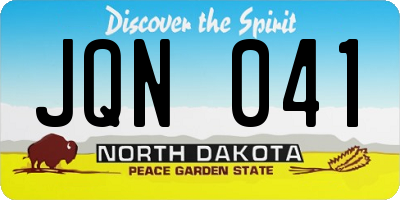 ND license plate JQN041