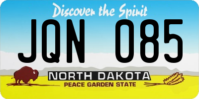 ND license plate JQN085