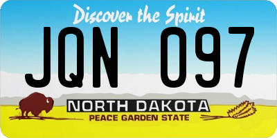 ND license plate JQN097